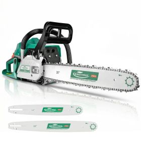 62cc 14in + 20in Gas Chainsaw 2 Cycle Gasoline Powered Chain Saws