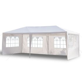 10'X20' Outdoor Party Tent with 4 Removable Sidewalls, Waterproof Canopy Patio Wedding Gazebo, White