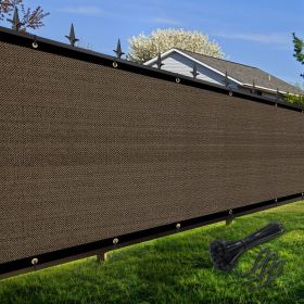 Artpuch Privacy Fence Screen Brown Customized Outdoor Mesh Panels for Backyard, Balcony,Patio,Construction Site with Zip Ties (Color: Brown, size: 3x248 ft)