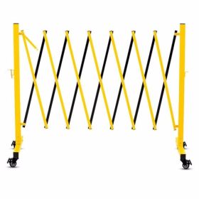 Metal Expandable Barricade, 11 Feet Retractable Fence Outdoor, Mobile Safety Barrier Gate, Easily Assembled Expanding Gate With Casters, Collapsi (Option: default)